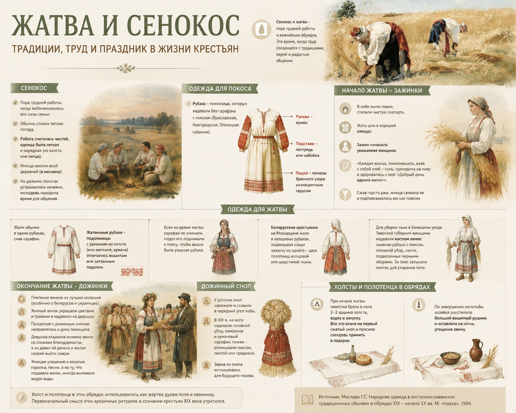 ОДЕЖДА ПРИ ПРОВЕДЕНИИ АГРАРНЫХ ОБРЯДОВ ОСЕННЕ-ЛЕТНЕГО ЦИКЛА
У РУССКИХ, УКРАИНЦЕВ И БЕЛОРУСОВ:
XIX - НАЧАЛО XX вв.